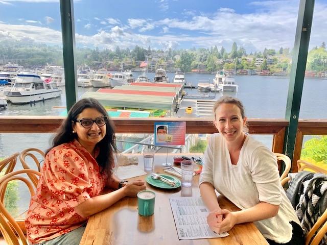 Drs. Namrata Singh, MD, MSCI, FACP and Julianna Sabo, MD, enjoying lunch at Agua Verde.