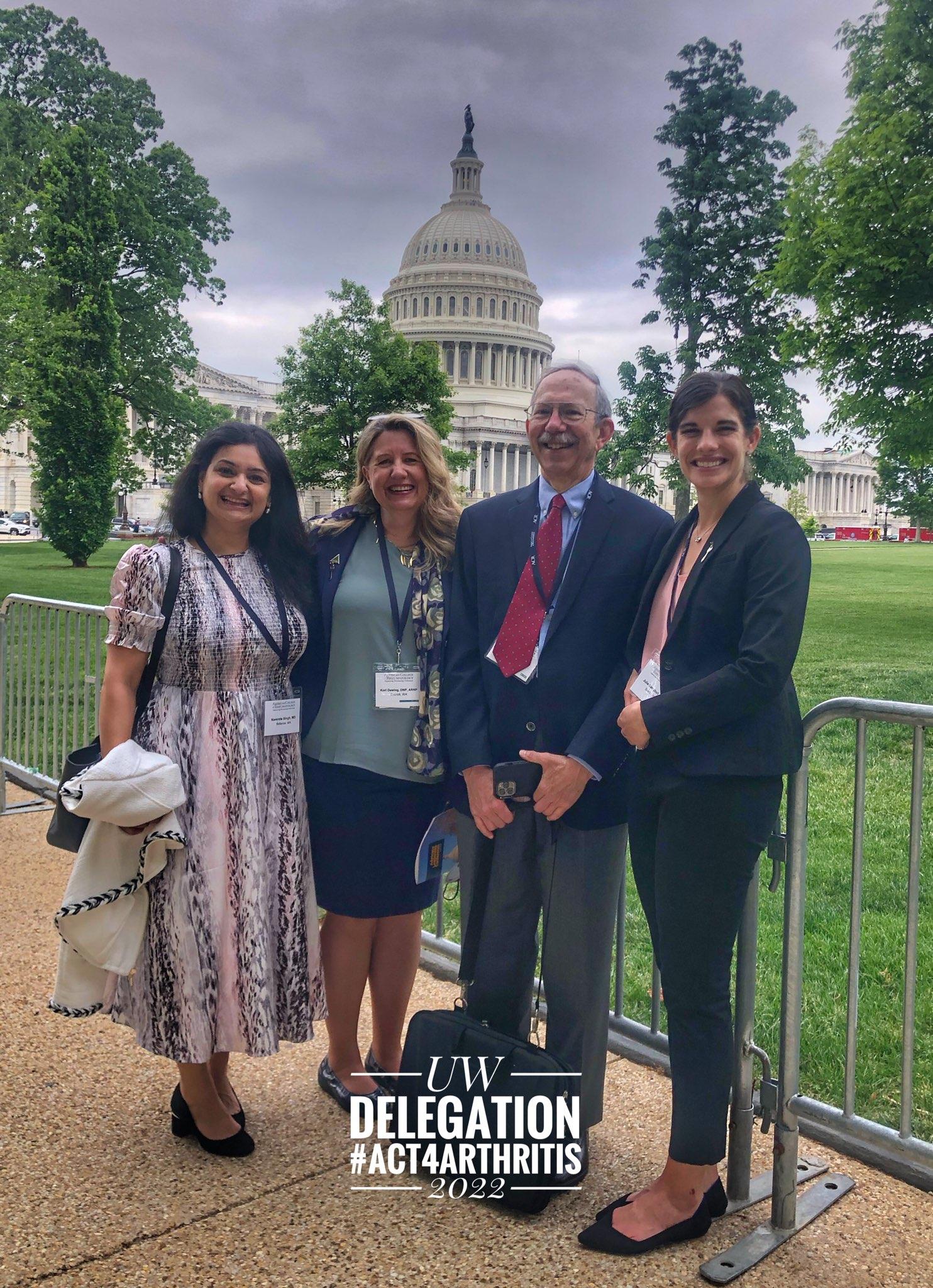 Dr. Namrata Singh, MD, MSCI, FACP, Dr. Mark Wener, MD, Dr. Kori Dewing, DNP, ANP-BC, ARNP and Dr. Julie Campbell, MD attended the 2022 ACR Advocacy Leadership Conference in Washington, DC.