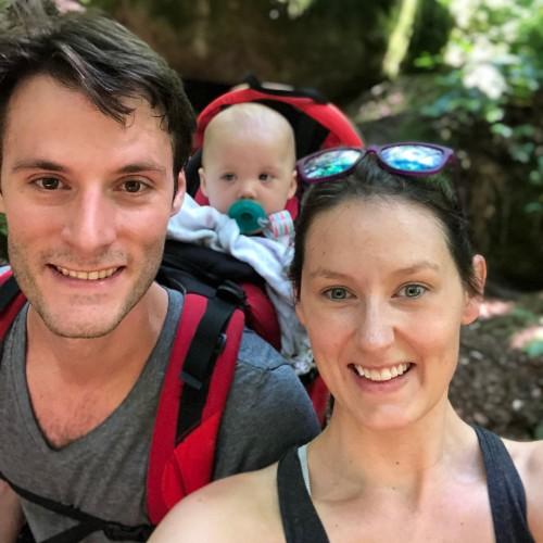 Dr. Katherine Wysham and her family hiking in Tiger Mountain State Park. 